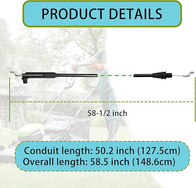 104-8676 Brake Cable, for Toro Recycler 22" 20013 20014 20017 20018 20031 20041 20049 20051 20066 20067 Walk-Behind Lawn Mowers
