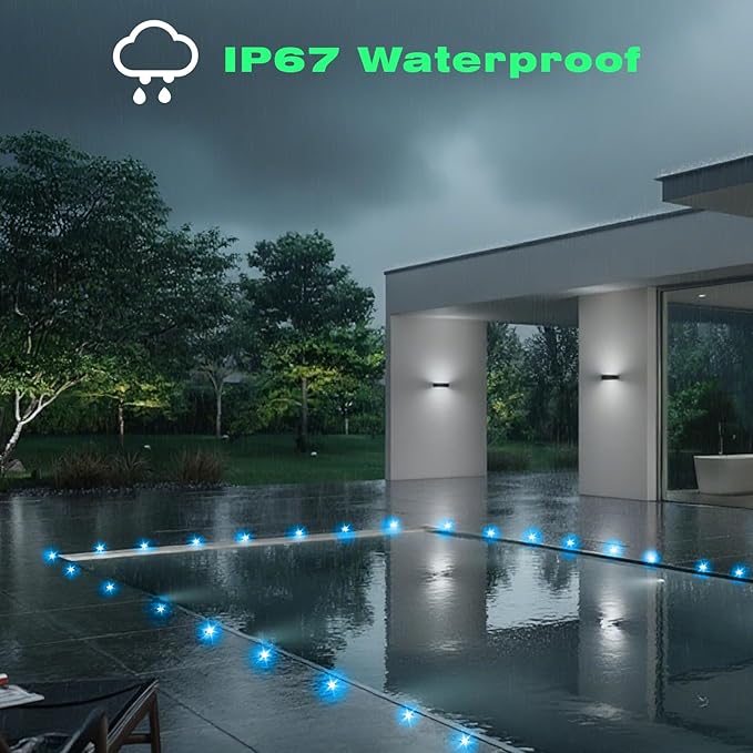 LED Deck Lights Kit, 20pcs Φ1.22 Smart WiFi Control Low Voltage RGBW Recessed LED Lighting, Waterproof Deck Stair Lights for Yard Garden Stair Patio Pool