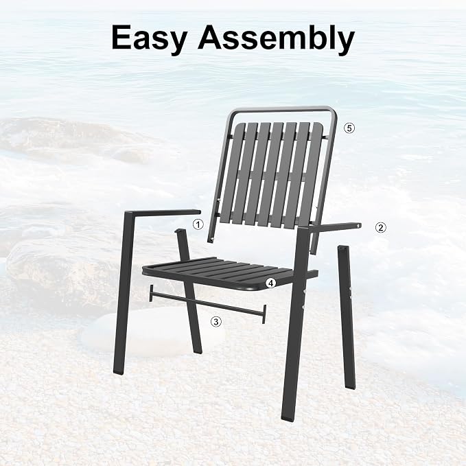 Outdoor Dining Set for 6, Patio Table and Chairs Set with 1.97'' Umbrella Hole, 7pcs Patio Furniture Set 63”x37.8'' Dining Table Set for Porch Deck Backyard Pool