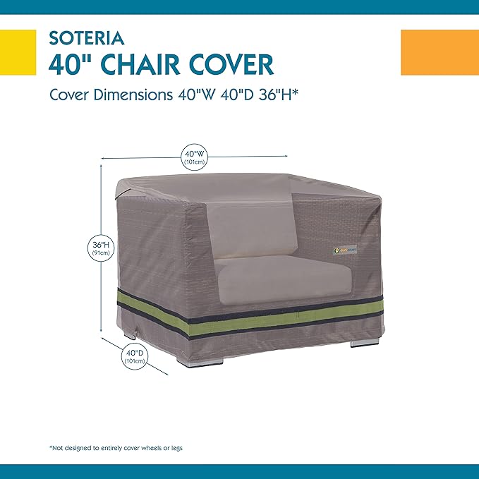 DUCKCOVERS Soteria Water-Resistant 40 Inch Patio Chair Cover, Outdoor Chair Covers