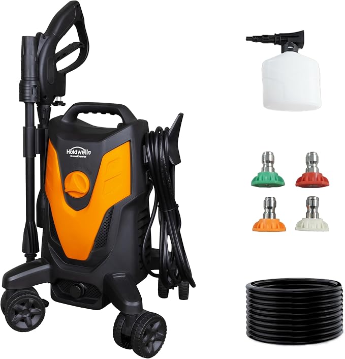 HoldwellS 2026 New P*ressure Washer 2400 MAX PSI, P*ower Cleaner with Anti-Tipping Tech, 4 Quick N*ozzles, 33FT Wire & Filter & F*OAM C*annon for Cars, Home, Fences and Driveways