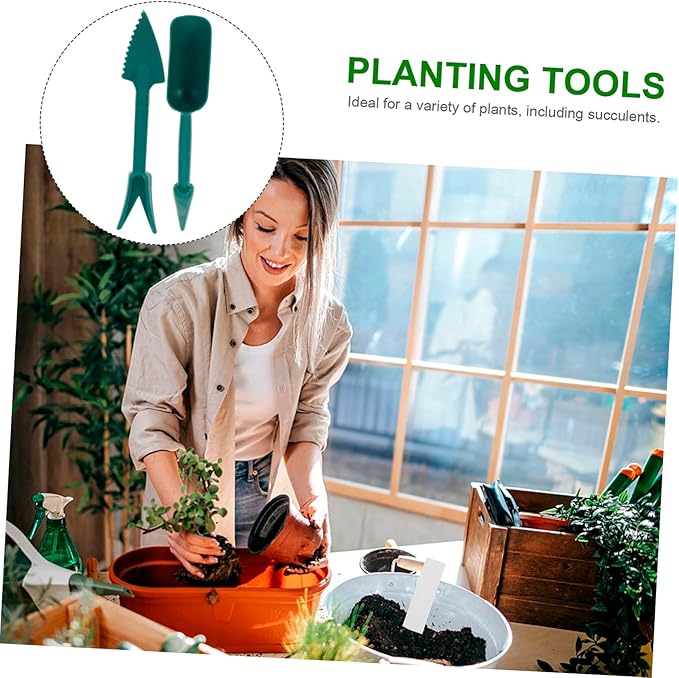 Outanaya 24PCS Succulent Planting Tools Set Gardening Hand Tools for Bonsai Transplanting and Seedling Sturdy Stainless Steel and Comfortable Grip for Indoor Plants and Garden