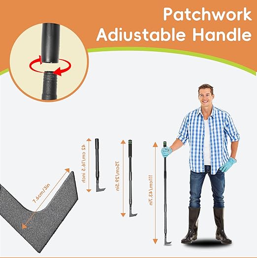 Weed Puller,Manual Crevice Cleaning Tool with 43.7" Long Handle,Gardening Weed Remover Tool for Sidewalk,Paver,Deck Boards,Garden,Patio