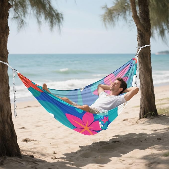 Summer Fresh Vivid Flowers 330lb Capacity Hammocks for Camping with Portabl Carry Bag Swing Hammock for Indoor Outdoor Patio soporte para hamacas para adultos