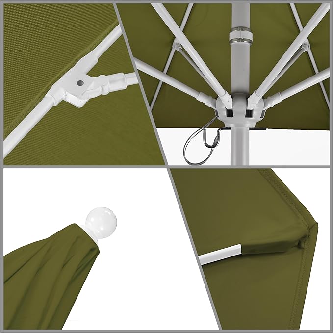 California Umbrella 9' Round Aluminum/Fiberglass Umbrella, Push Open,