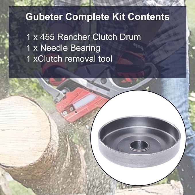 3/8" 7T Clutch Drum Kit for Husqvarna 455 455 E 460 461 Rancher Jonsered CS2255 Chainsaws Clutch Drum with Clutch Removal Tool for 537291704，502 54 16-03