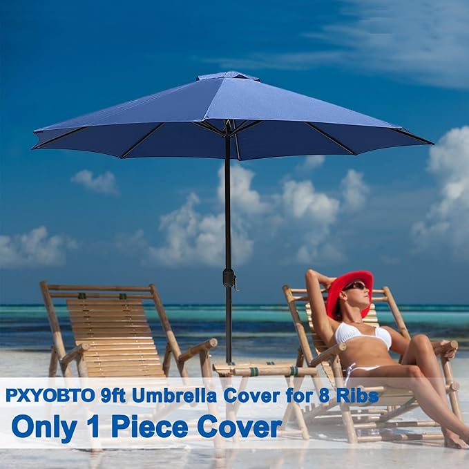 Patio Umbrella 9 ft Replacement Canopy for 8 Rib，Patio Umbrella Replacement Canopy Market Umbrella Top Fit Outdoor Umbrella Canopy（Only the top cover）
