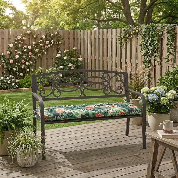 BrylaneHome Bh Outdoor Performance Bench Cushion - Cypress Midnight