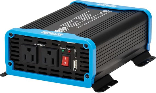 Tripp Lite 300W Compact Pure Sine Wave Power Inverter, 2 Outlets, 1 USB + 1 USB-C Charging Ports, Mounting Brackets Included, 2-Year Warranty (PINV300SW-120)