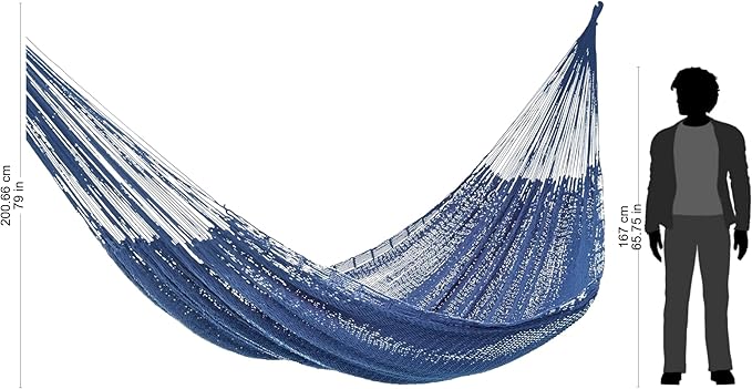 NOVICA Blue Cotton Mayan Hammock from Mexico 'Uxmal Navy'