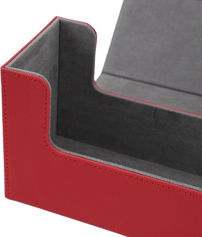 RiToEasysports Card Storage Box, PU Leather Magnetic Closure Large Capacity Deck Box with Felt Lining Elegant Design for Collectors Players and Gift Giving