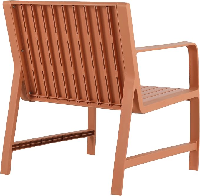 KEIKI 2 PC Outdoor Indoor Chair and Coffee Table PP Furniture Set Easy Assembly for Patio