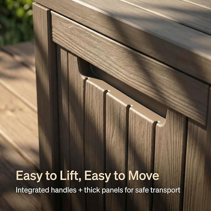 180 Gallon Waterproof Outdoor Storage Box, UV-Resistant & Lockable Lid | Resin Deck Box , Heavy-Duty Large Patio Outside Cushions for Garden Tools, Pool Accessories, Package Delivery, Chest, Toys