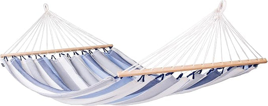 La Siesta® Alisio Hammock with Spreader Bar - Weatherproof Outdoor Hammock, Outside Fabric Tree Hammock 2 Person Hammock -Max 355lbs, Double, Sea Salt