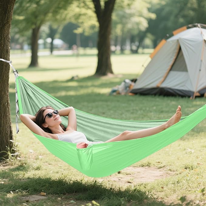 Pale Green Solid Color Pure Plain 330lb Capacity Outdoor Hammocks with Portabl Carry Bag Portable Hammock for Outside Patio Garden capas para la Lluvia