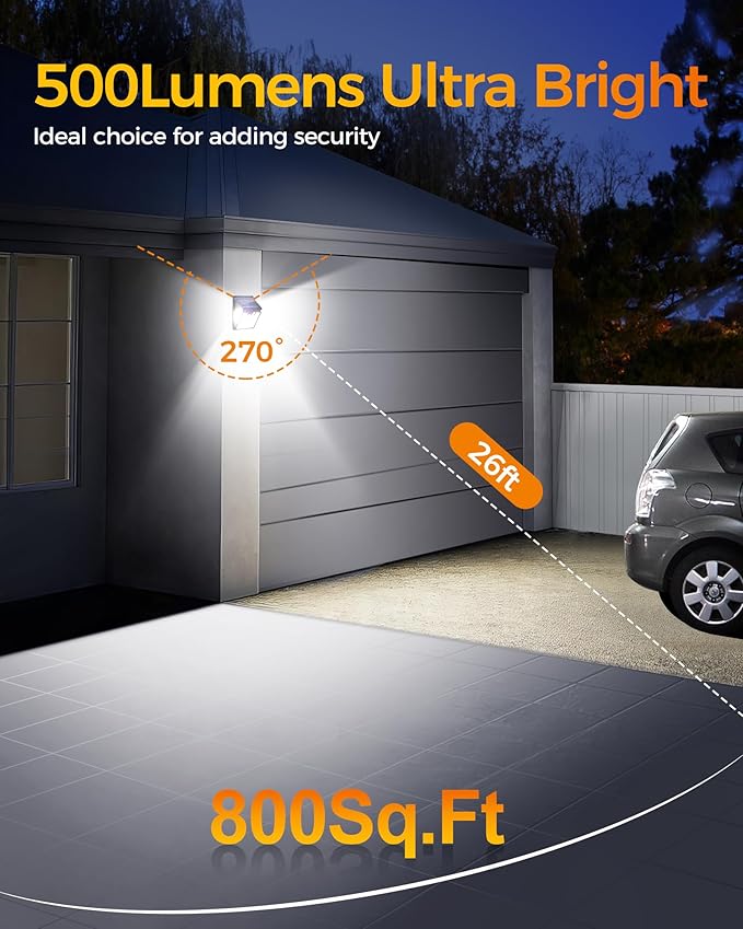 160LEDs Solar Motion Lights Outdoor,3-Sides Solar Wall Lights Outdoor, 270° Wide Angle, 3 Lighting Modes Security Light for Front Door Fence Yad Garage (Adjustable Solar Panel, 4)