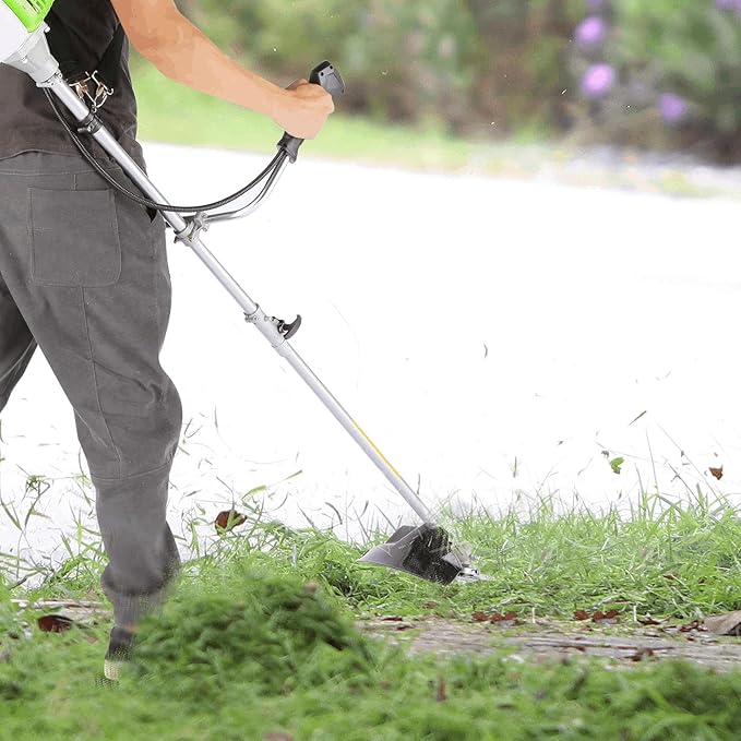 COOCHEER Brush Cutter Gas Powered 58cc, 4 in 1 Weed Wacker Gas Powered, 2 Cycle Straight Shaft String Trimmer Grass Cutter Machine for Lawn and Garden Care Trimming, Green