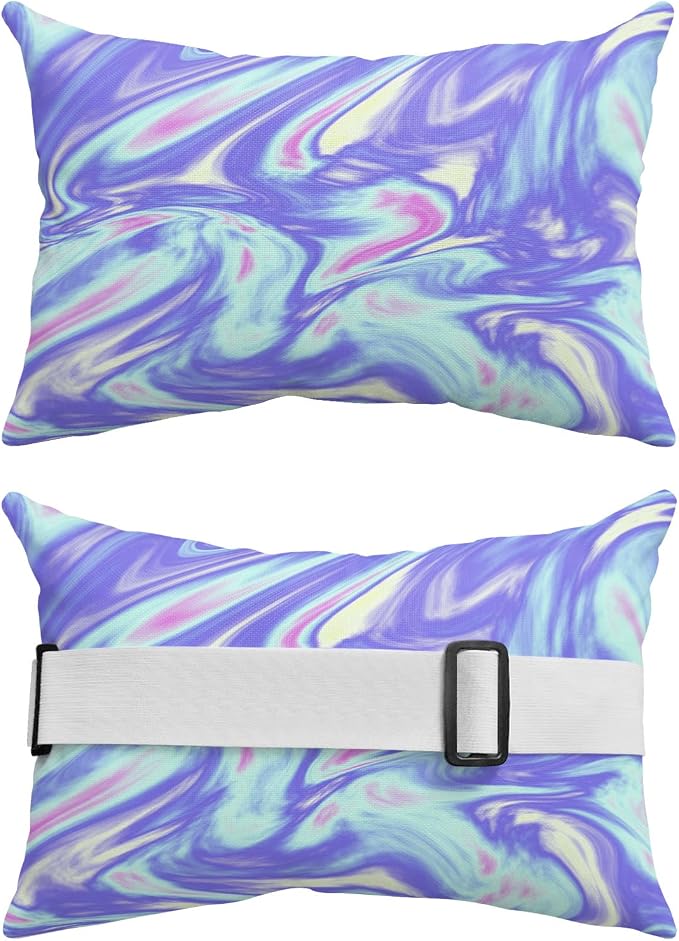 Outdoor Pillows Covers with Inserts Modern Abstract Gradient Ombre Fluid Watercolor Waterproof Pillow with Adjustable Strap Throw Pillows for Patio Furniture Recliner Lounge Chair, 11x16 inch, 1PCS