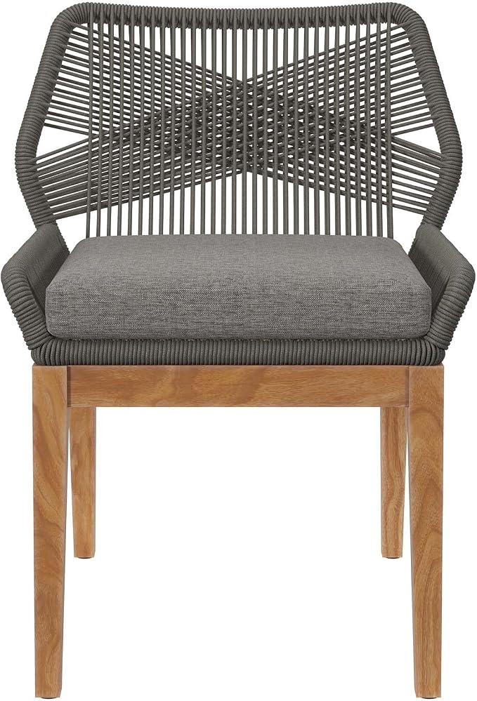 Modway Wellspring 5-Piece Outdoor Patio Dining Table Set in Gray Graphite