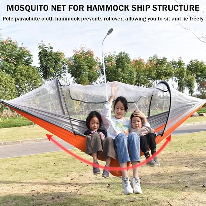 Portable Hammock, Mosquito Net for Hammockbuilt Net High Load Bearing, Perfect for Backpacking Hiking(Green,260 * 140cm)
