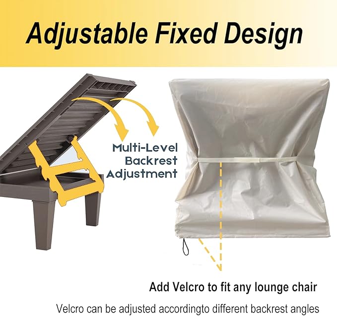 SIHAIAN Patio Lounge Chair Cover Waterproof Outdoor Chaise Lounge Covers UV Resistant Special Fixed Design 78Lx32Wx35H Beige 1Pack Patio Furniture Covers