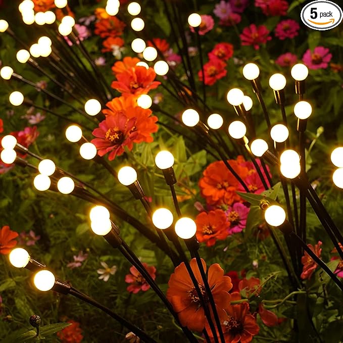 Solar Garden Lights, 5 Pack 40 LED Outdoor Waterproof Decorative Lights for Gift, Yard Patio Pathway Decoration