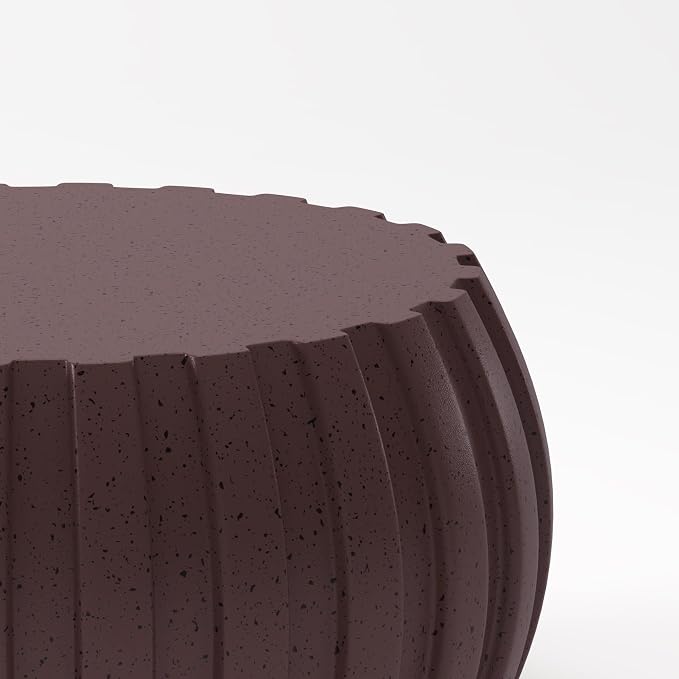 35.43" Round Outdoor Coffee Table - Waterproof MgO Cement Design, Durable Indoor & Outdoor Round Coffee Table for Patio, Garden, Living Room