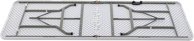 BTEXPERT 8-Foot - 96" Long White Plastic Folding Table Portable 30" Wide, 29" High, Indoor Outdoor Events Banquet Dining Party Patio
