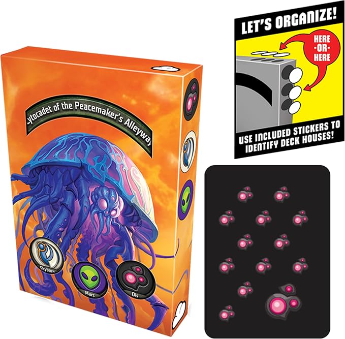 KeyForge Grim Reminders Deck Storage Boxes - 12-Box Display Pack with Set Artwork & House Stickers! Show Deck Name & Houses, Ideal for Keyforge Fans, Made by Ghost Galaxy