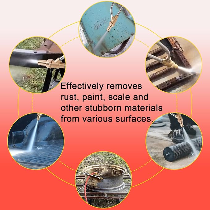 Pressure Washer Sandblasting Kit, Power Washer Sandblasting Kit, 5000 PSI Wet Sandblaster Attachment, Sand Blaster for Pressure Washer with 1/4 Inch Quick Disconnect Sandblasting Kit