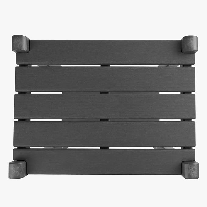 WestinTrends Malibu 36" Outdoor Adirondack HDPE 2-Tier Patio Side Table, Gray