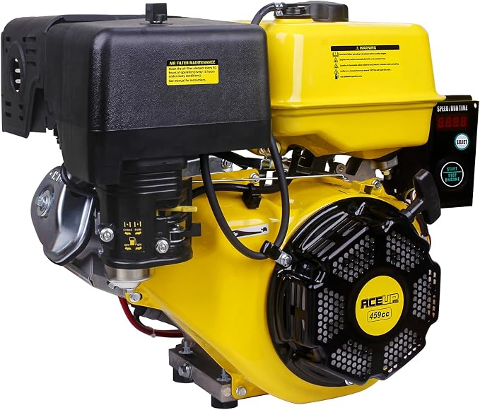 Aceup Energy 18HP 459cc Gas Engine Horizontal Shaft, 4 Stroke OHV Gas Motor with Electric Start EZ, Shaft 1" (25.4mm) Diameter