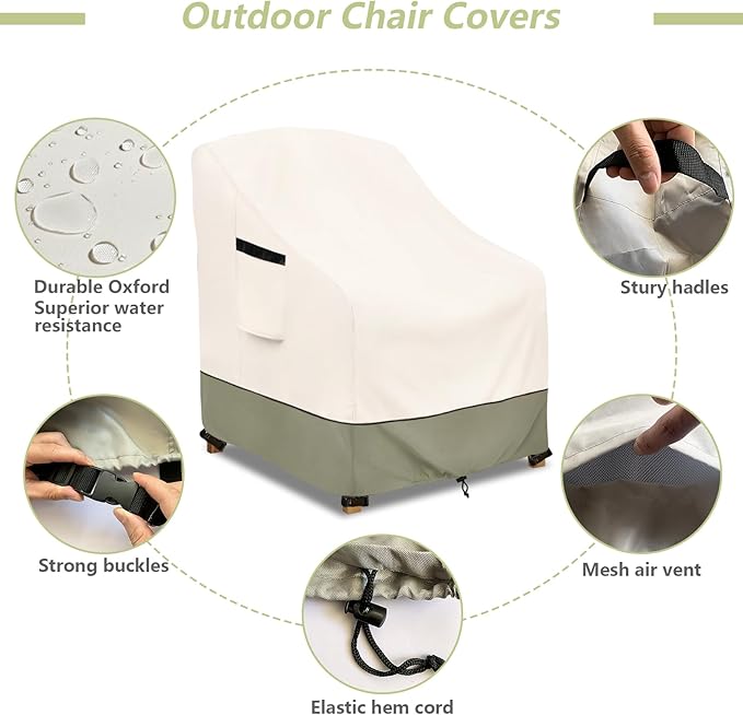Outdoor Chair Covers 4 Pack 28 W x 31 D x 36 H inches,600D Heavy Duty Waterproof Adirondack Chair Cover,Outdoor Furniture Covers for Lawn/Garden Chiar