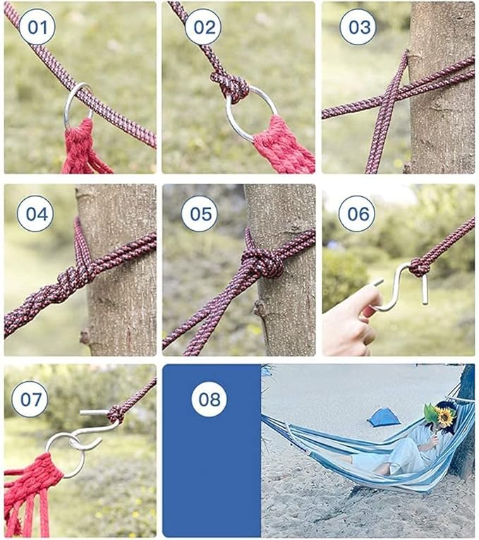 Camping Hammock Bed Single Swing Bed Hammock Portable Camping Hammock Lightweight Tree Straps Set for Travel Beach Backyard Hammock Swing (Color : Blue)