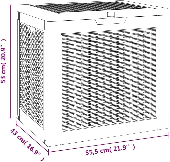 Deck Box Large Outdoor Storage for Patio Furniture, Garden Tools, Pool Supplies, Outdoor Backyard Patio Storage Deck Box Container, Black 21.9"x16.9"x20.9" Polypropylene -AA