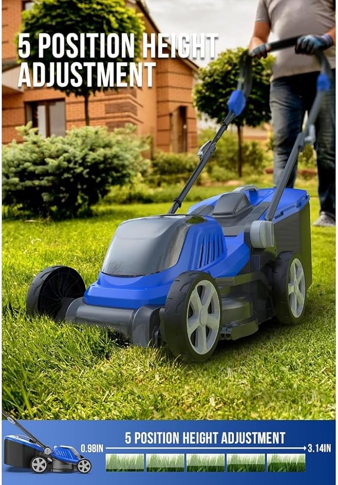 Lawn Mower 40V Brushless Cordless Electric with 5 Cutting Height Adjustments
