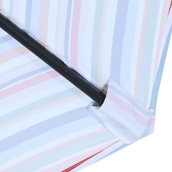 MASTERCANOPY Patio Umbrella 9 ft Replacement Canopy for 8 Ribs-Red and Green Stripes Canopy Only