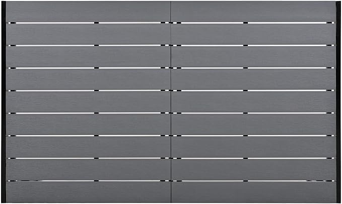U-Style Steel Outdoor Table and Chair Set, 7 Piece Patio Dining Set for 6, Rectangular Balcony Table and Chairs, Suitable for Patio, Courtyard, Garden (Gray)