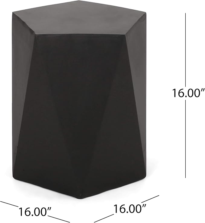 Christopher Knight Home Daria Outdoor Side Table, Matte Black