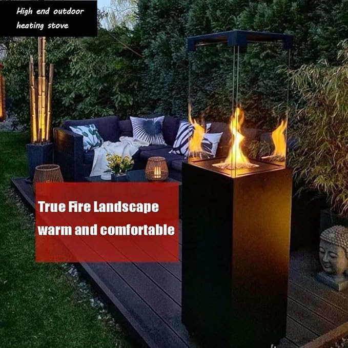 Outdoor courtyard heater, liquefied gas heating stove, modern fireplace design, suitable for gardens, courtyards, hotels and homestays