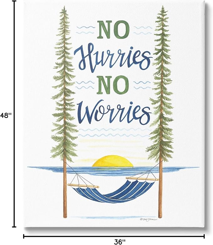 Stupell Industries No Hurries Worries Hammock Scene Canvas Wall Art, Design by Deb Strain