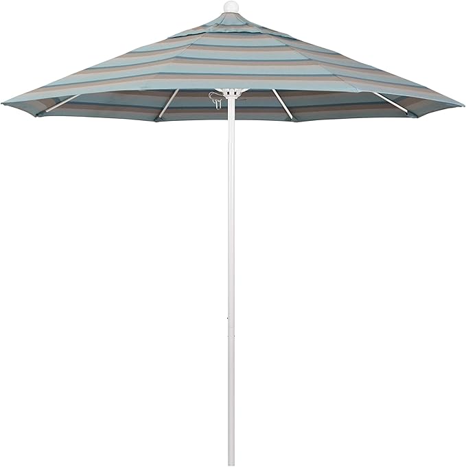 California Umbrella 9' Round Aluminum/Fiberglass Umbrella, Push Open,