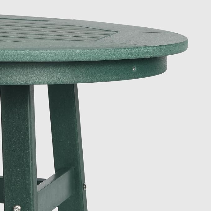 WestinTrends Outdoor 35" HDPE Round Patio Counter Height Bar Table, Dark Green
