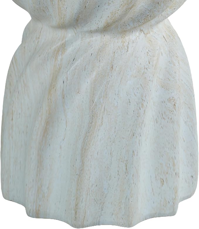 Cement Outdoor End Table Faux Terrazzo Accent Table Modern Small Round Side Table for Patio Garden Indoor Outdoor Tree Stump Stool Drum Table