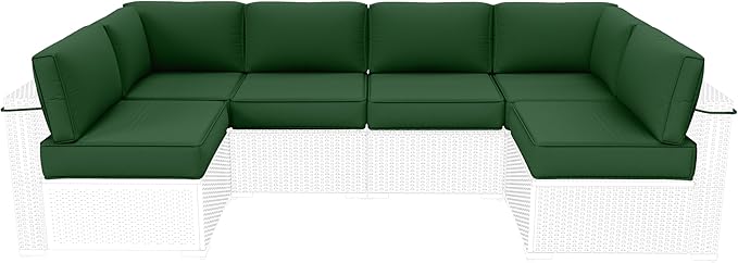 Outdoor Furniture Replacement Cushions, 5" Foam Foam High-Density, Fits 6-seat Sectional Rattan Conversation Set, 14 Piece Patio Water-Resistant Replacement Sofa Cushions, Liner&Cover