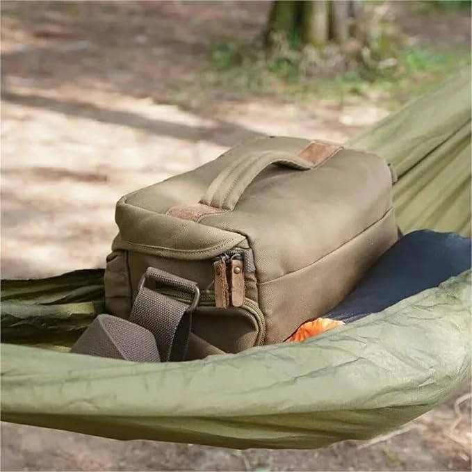 Camping Hammock， Portable Camping Travel Gear Hammock 30kg Load Capacity(Dark Green)