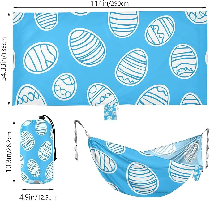 Hammocks for Outside Easter Eggs Camping Hammock Portable Hammocks with Tree Straps and Carry Bag Camping Accessories for Hiking Beach Outdoor