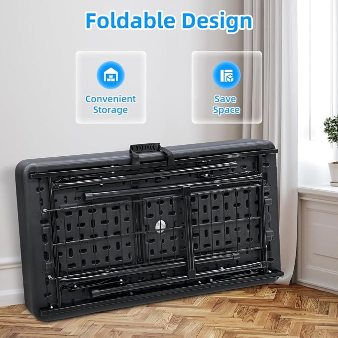 Party Outdoor Cooler Table, Black Skirt &Drain Hose Plastic Chill Table to Keep Drinks Cool, Portable Foldable Self-Serving Beverage Ice Cooler Bar for Wedding, Picnics, Barbecues, Fishing