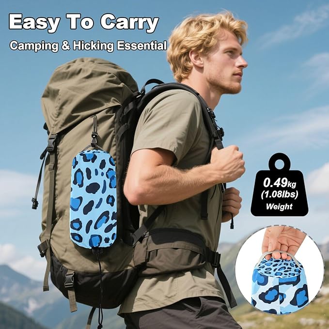 Animal Skin Leopard Blue Black 330lb Capacity Hammocks for Camping with Tree Straps Portable Hammock for Indoor Outdoor Patio capas para la Lluvia
