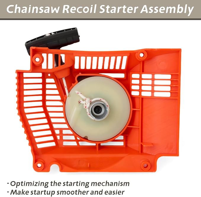 537114201 Recoil Starter Assembly Compatible with Husqvarna 394 395 394XP 395XP Chainsaws Hand-Pull Rewind Starter Chain Saw Pull Start Device